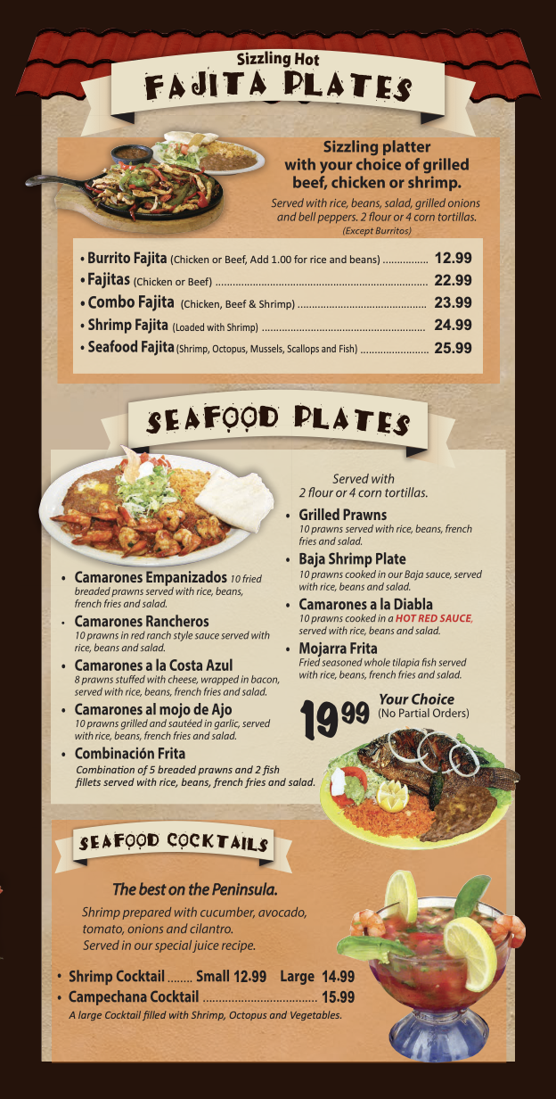 Menu | Sarita’s Mexican Grill Restaurants